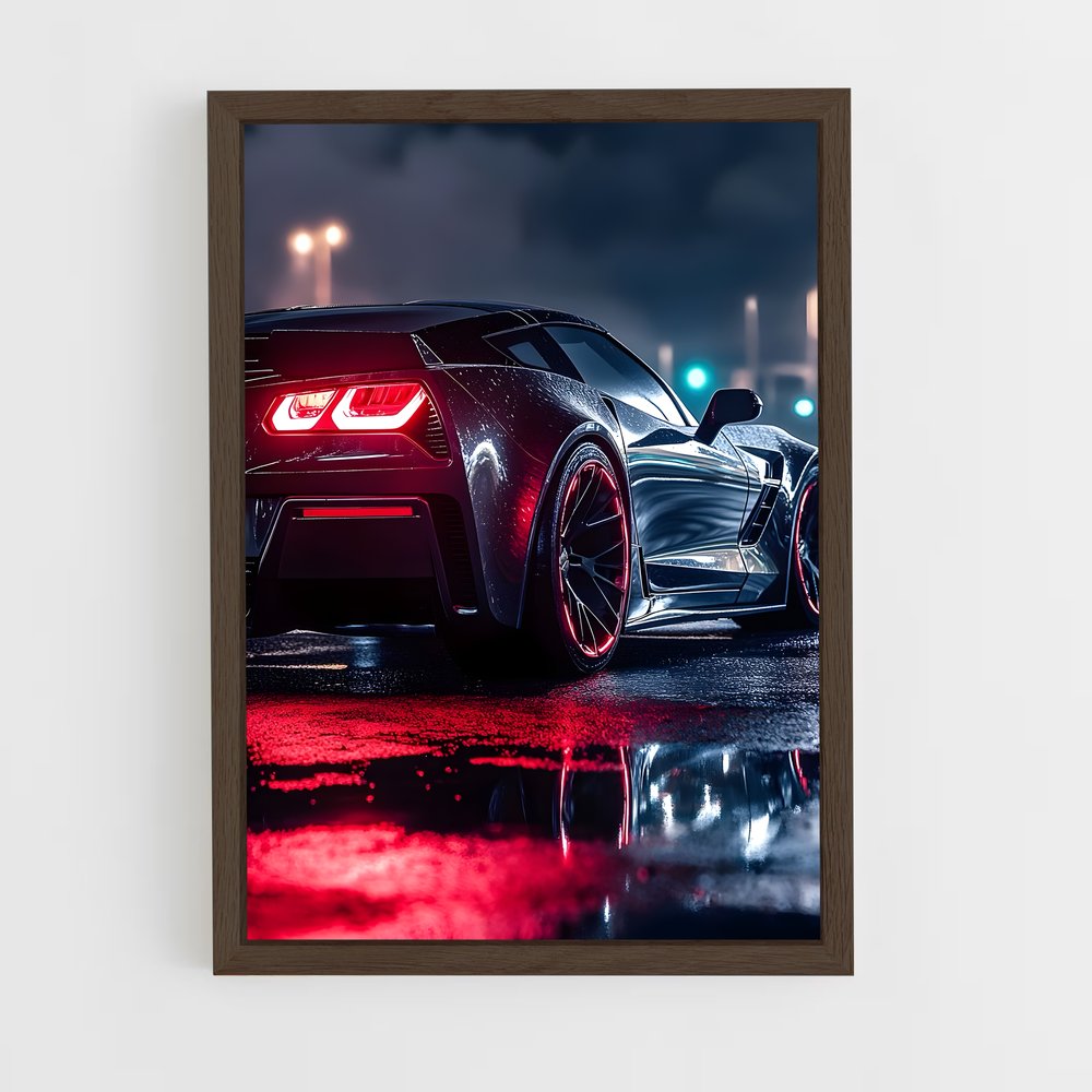 Poster Corvette sous la Pluie – affiche Chevrolet (vue 5)